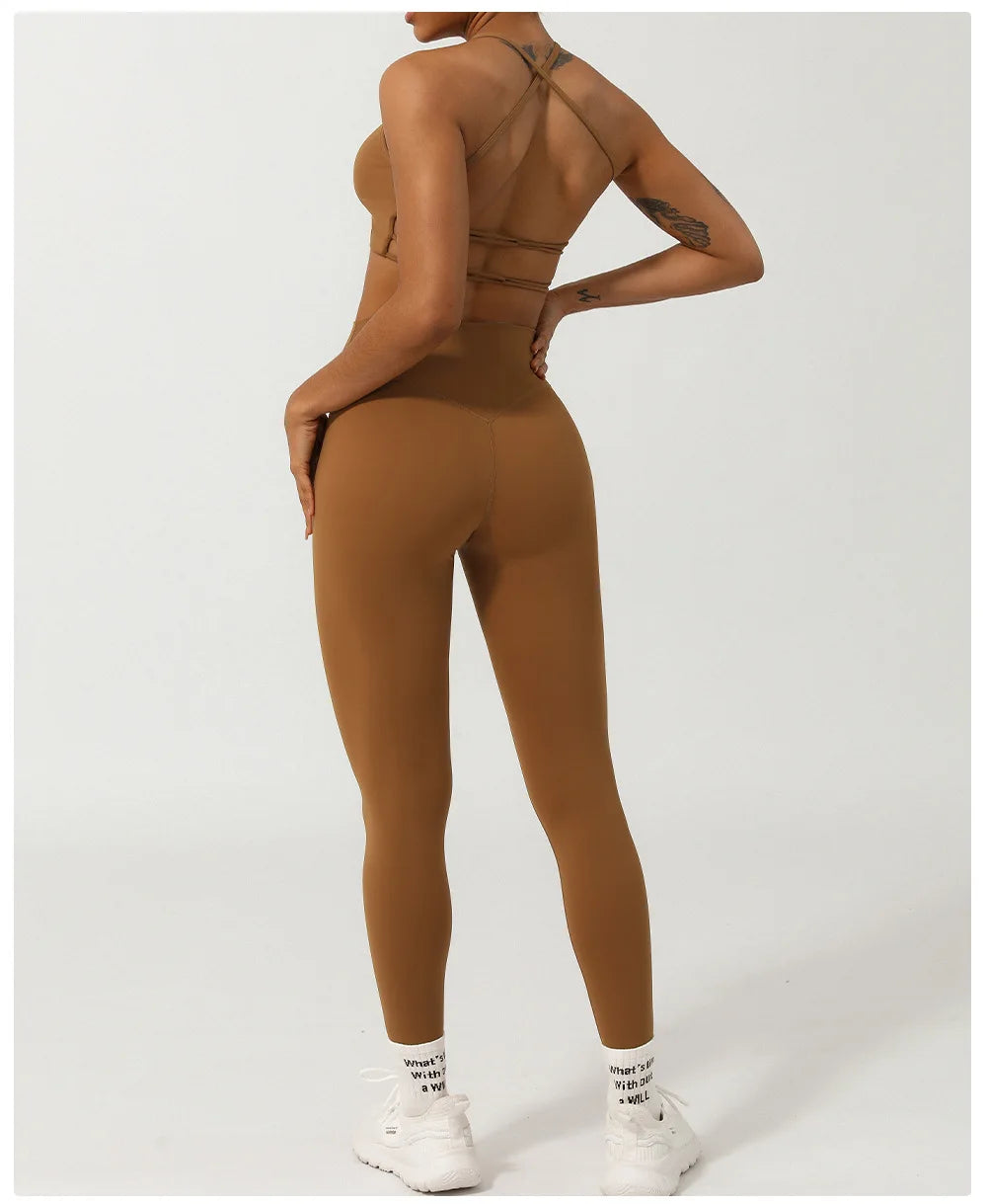 Conjunto Fit Diamond Seamless 2 Peças Top Cropped sem Costura e Calça Legging