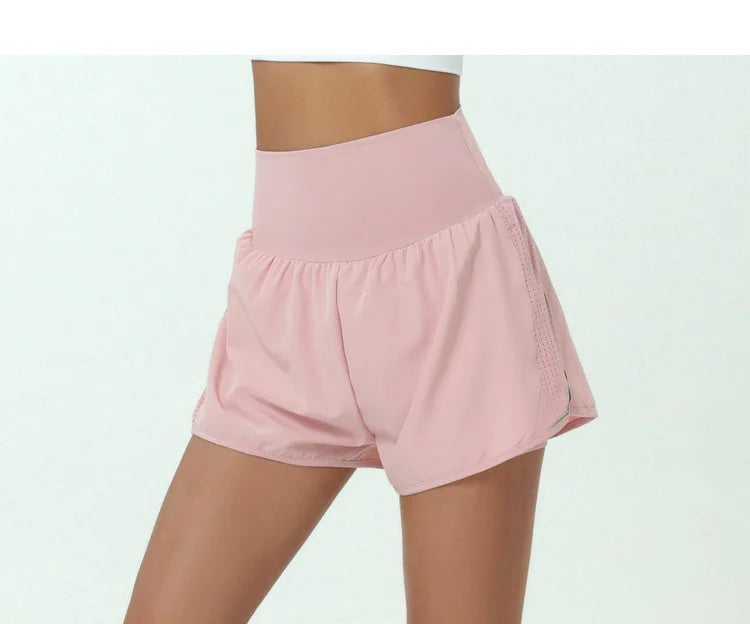 Shorts Feminino Fit Diamonds 2 in 1 — Cintura Alta, Forro Interno Compression e Secagem Rápida