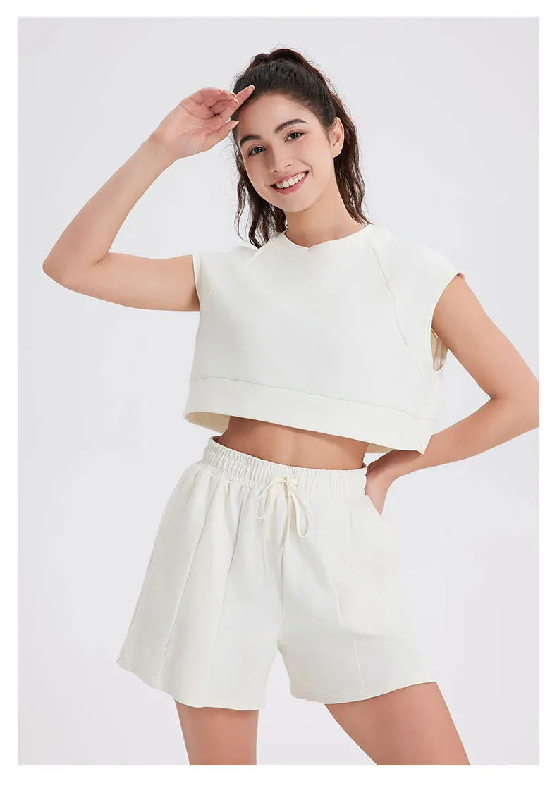 Conjunto Fitness Feminino 2 Peças Fit Diamond – Summer Shorts + Cropped Slim Fit