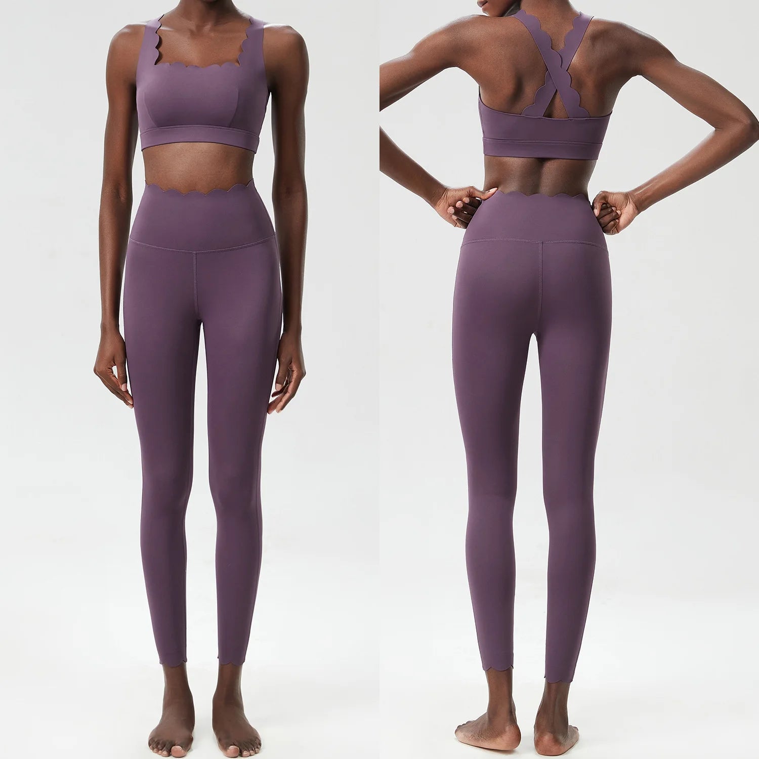 Conjunto Fitness Feminino 2 Peças Fit Diamond – Legging + Top Slim Fit Respirável