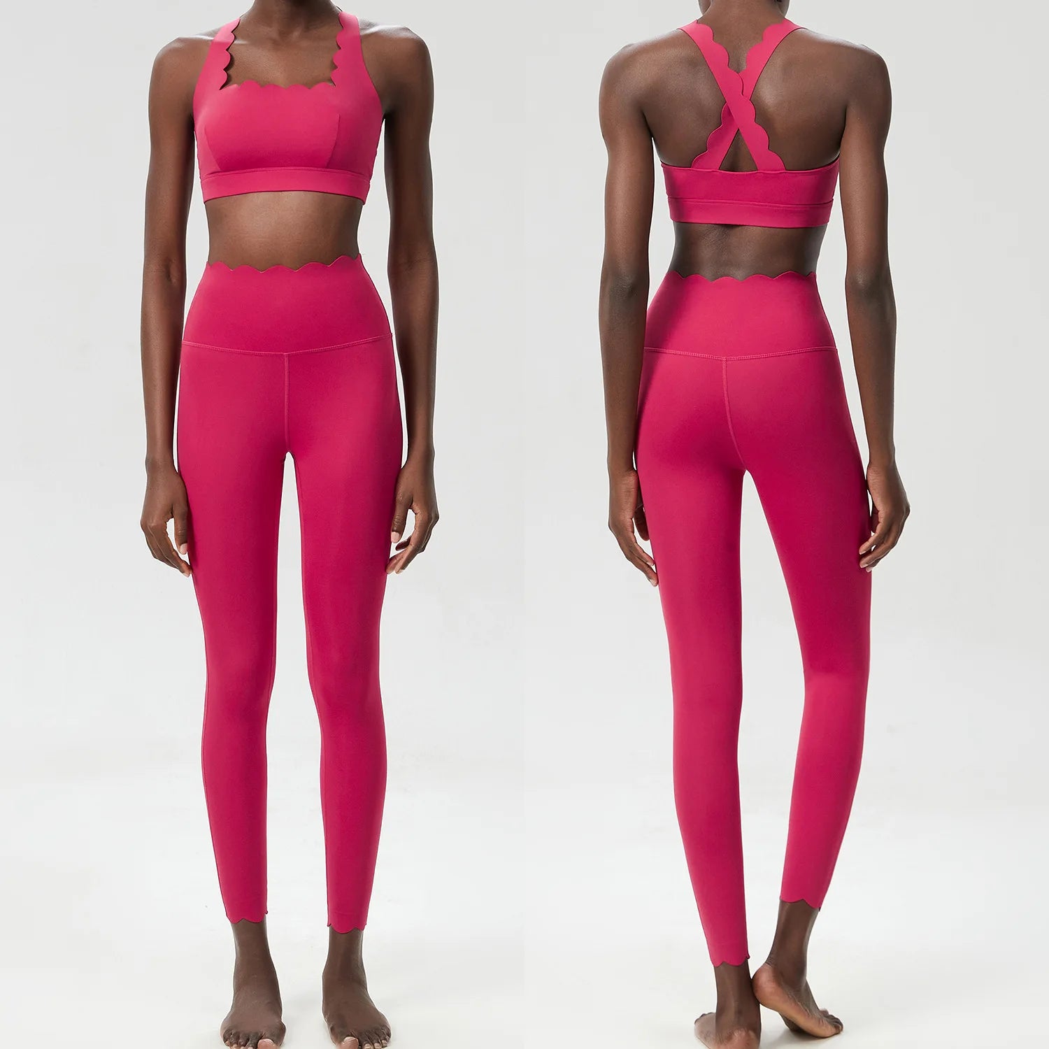 Conjunto Fitness Feminino 2 Peças Fit Diamond – Legging + Top Slim Fit Respirável