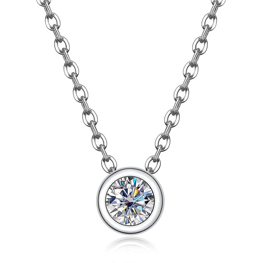 Colar com Pingente de Moissanita 0.30ct D Color em Prata 925 com Banho de Ouro 18K – 45cm