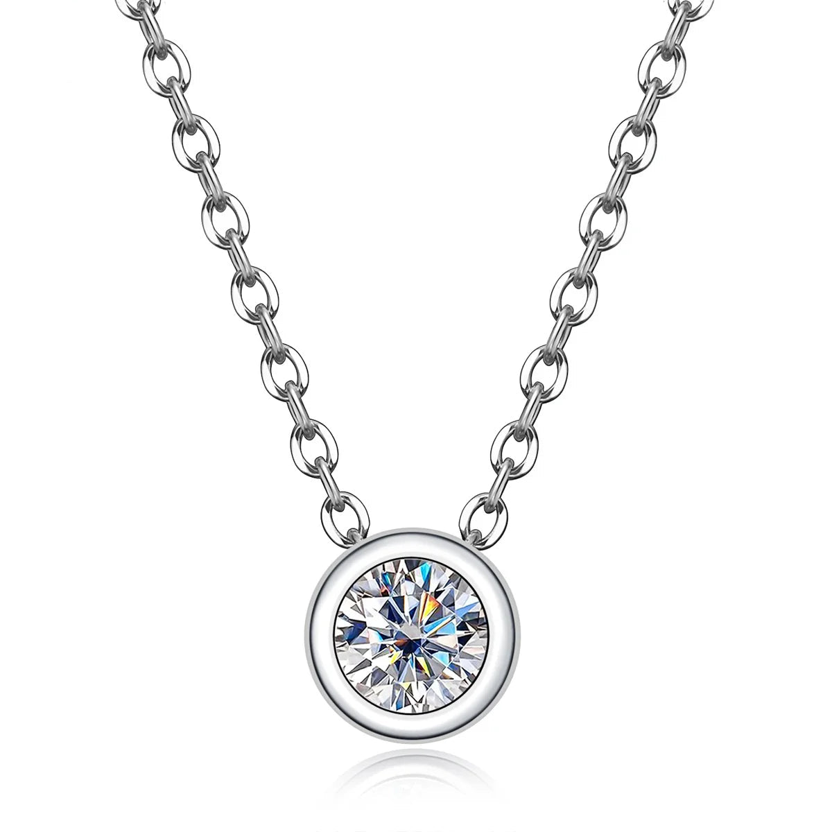 Colar com Pingente de Moissanita 0.30ct D Color em Prata 925 com Banho de Ouro 18K – 45cm