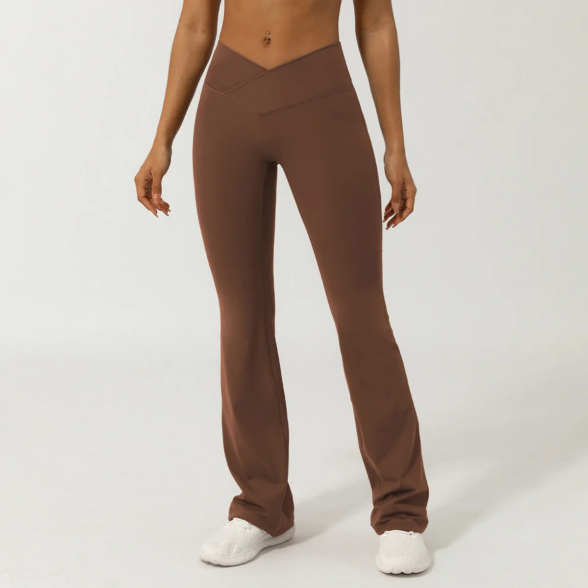 Calça Flare Cross Waist – Cintura Transpassada, Levanta Bumbum, Ideal para Yoga e Academia
