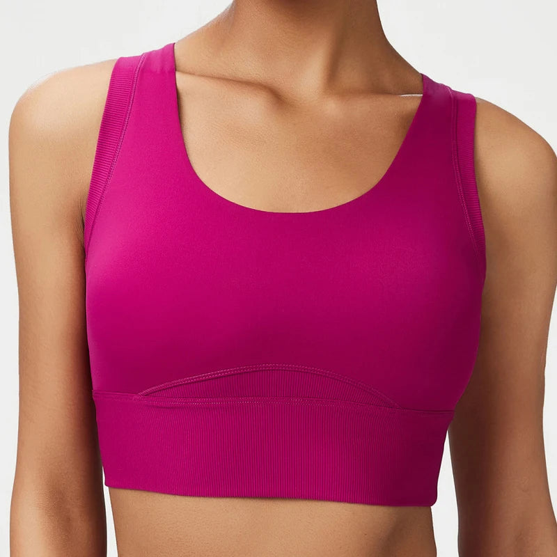 Top Fit Diamond Round Neck Crop Bra Conforto, Praticidade e Estilo Minimalista