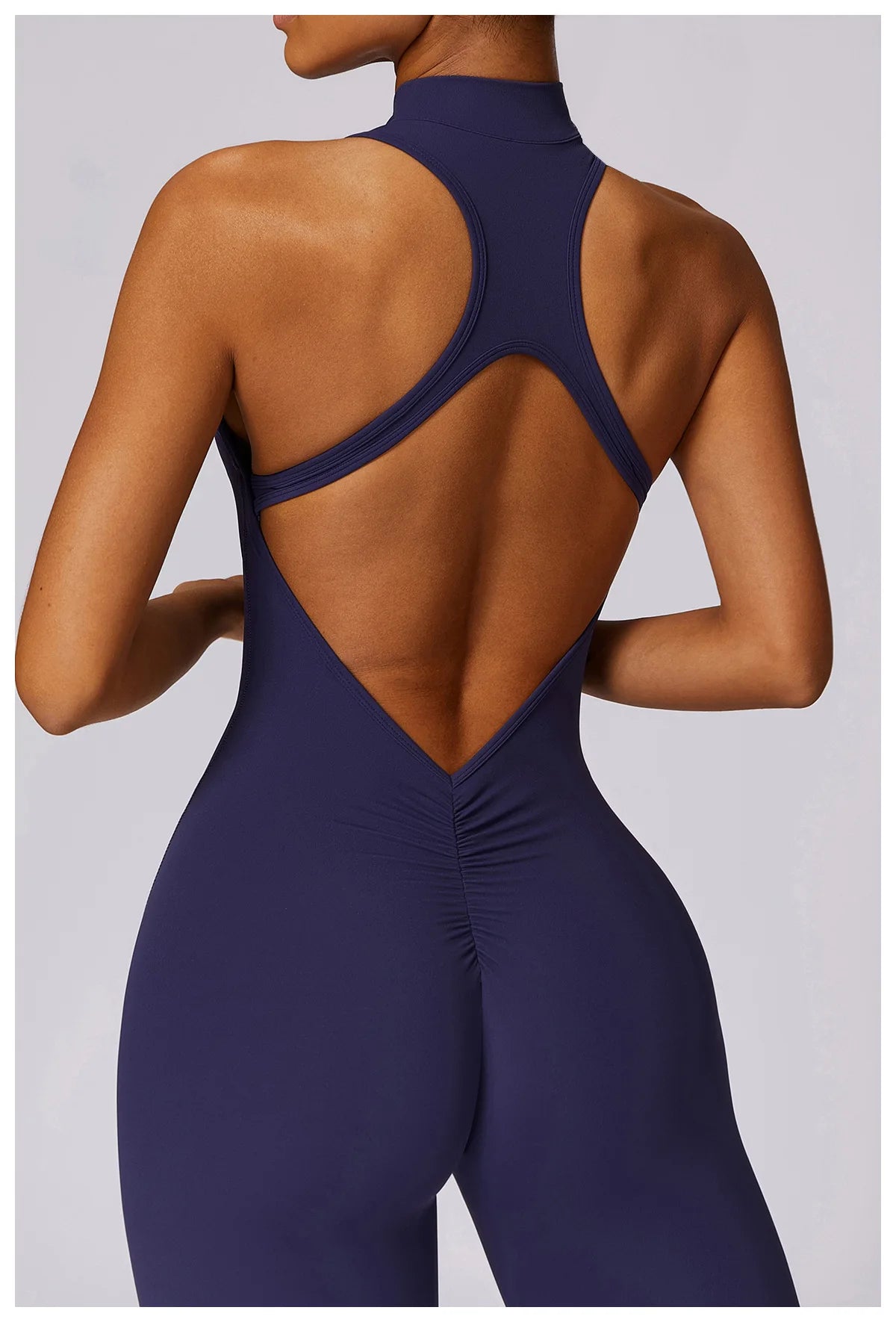 Macacão Fit Diamond com Zíper – Push Up, Compressão e Secagem Rápida