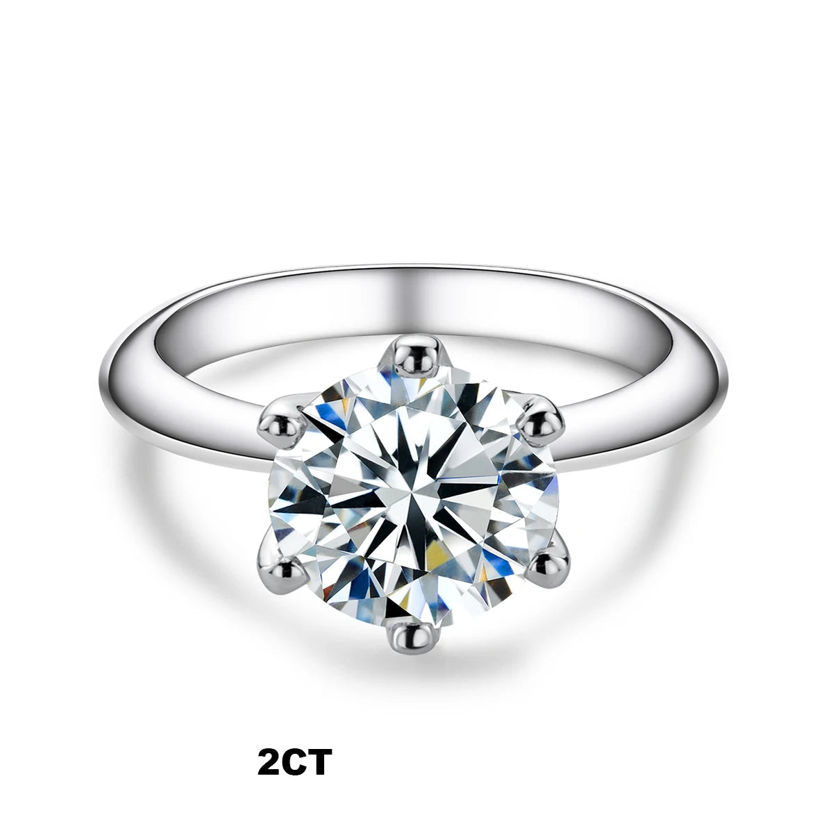 Anel Solitário de Moissanite em Prata 925 com Ouro 18K