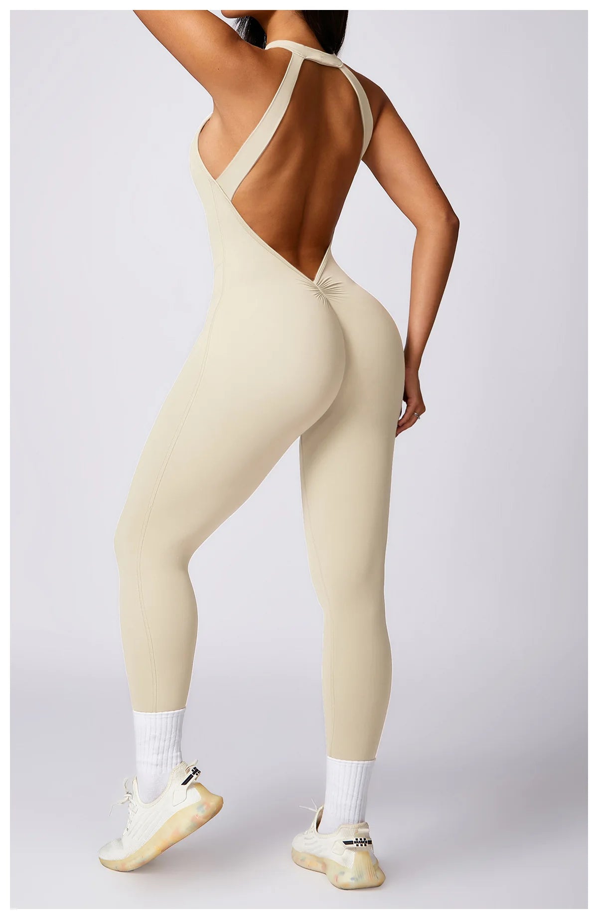 Macacão Fitness Feminino Scrunch Butt – One Piece Sem Manga, Yoga & Treino | Fit Diamond