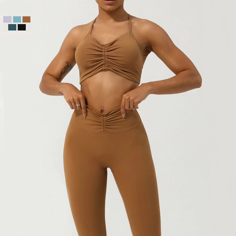 Conjunto Fit Diamond Seamless 2 Peças Top Cropped sem Costura e Calça Legging