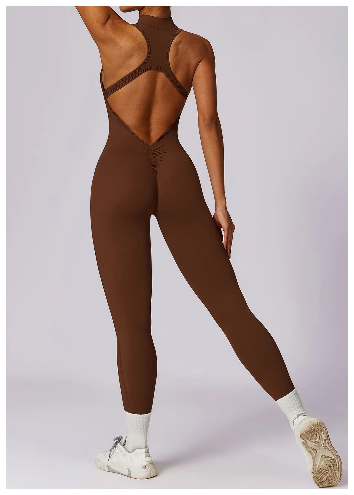 Macacão Fit Diamond com Zíper – Push Up, Compressão e Secagem Rápida