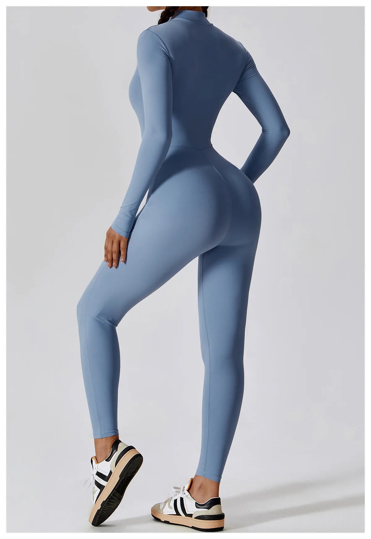 Macacão Fitness Feminino Manga Longa com Zíper – Push Up One Piece | Fit Diamond