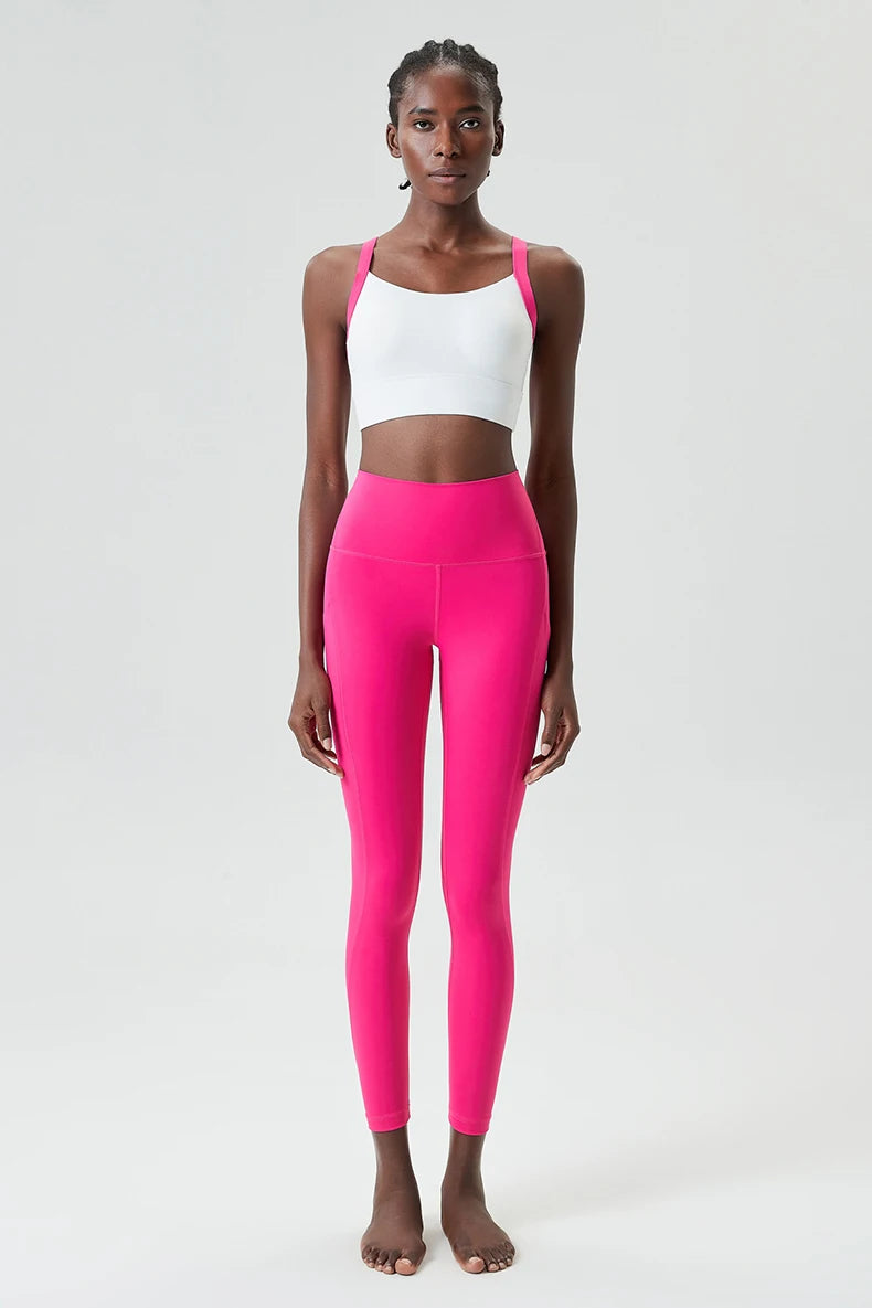 Conjunto Fitness Feminino Fit Diamonds High Impact — Top + Legging com Bolsos e Compressão Premium