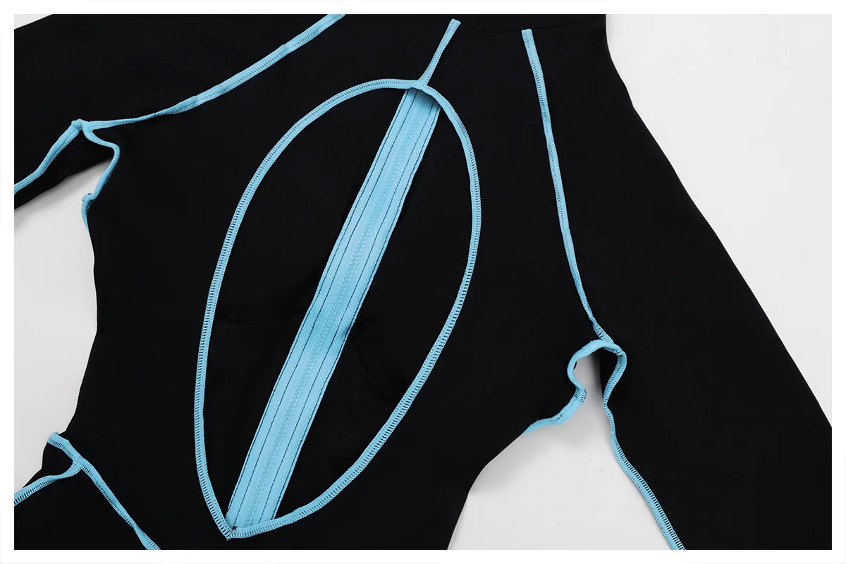 Macacão Fitness Feminino Curto com Manga Longa e Zíper – One Piece | Fit Diamond