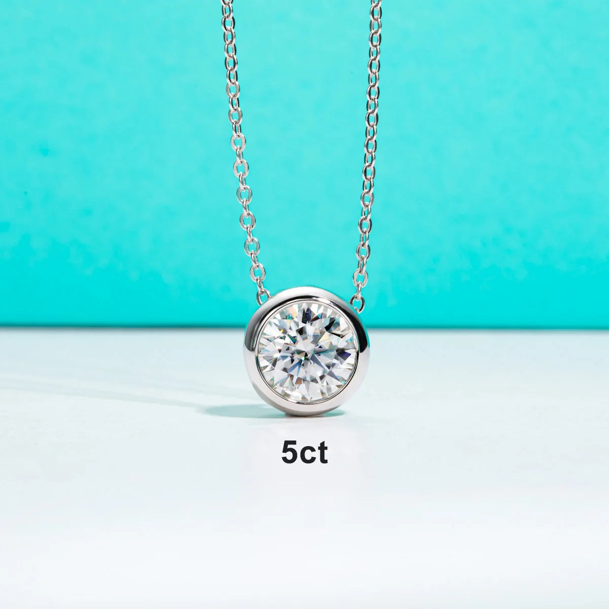 Conjunto Moissanita D Color – Brincos de Botão e Colar com Pingente em Prata 925 Banhada a Ouro 18K