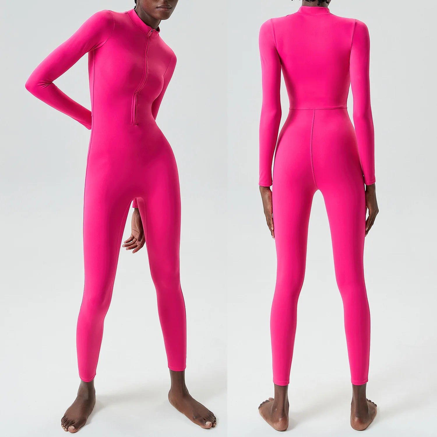 Macacão Fitness Feminino Fit Diamond – Buttery Soft Slim Fit Manga Longa