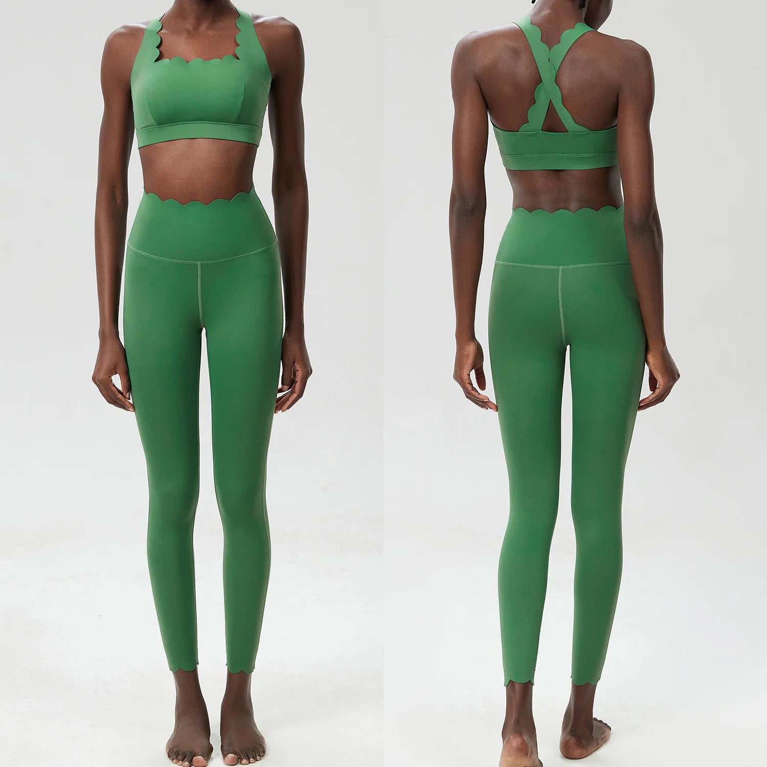 Conjunto Fitness Feminino 2 Peças Fit Diamond – Legging + Top Slim Fit Respirável