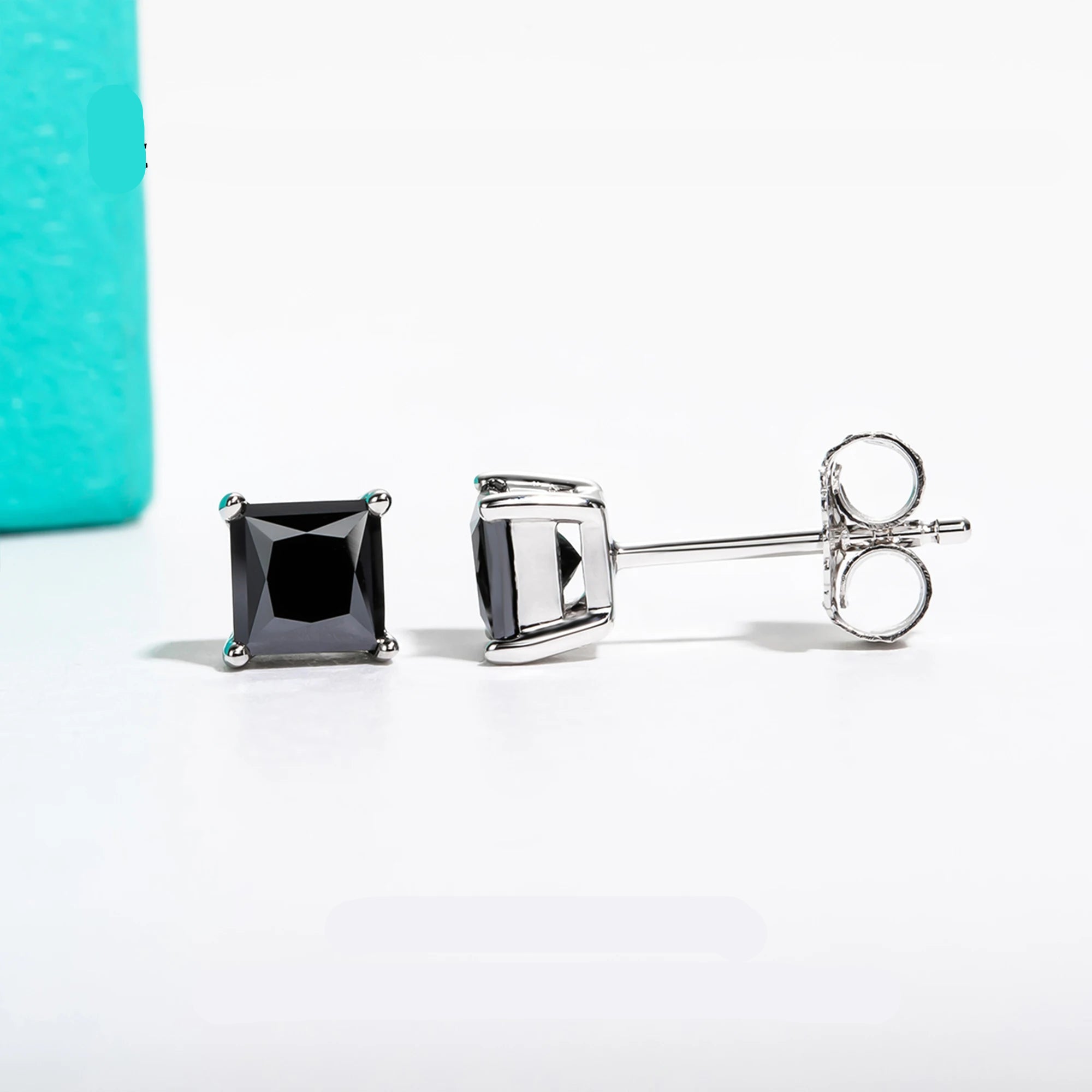 Brincos Stud de Moissanita Princess Cut 10K Ouro | 4ct / 2ct / 1.2ct Total – Hipoalergênicos
