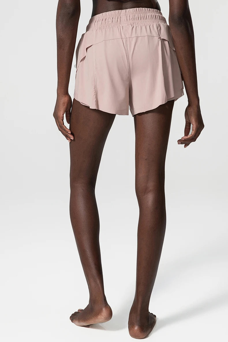 Short Fitness Cós Alto Feminino Fit Diamond – Outdoor Loose 2 em 1 com Cordão