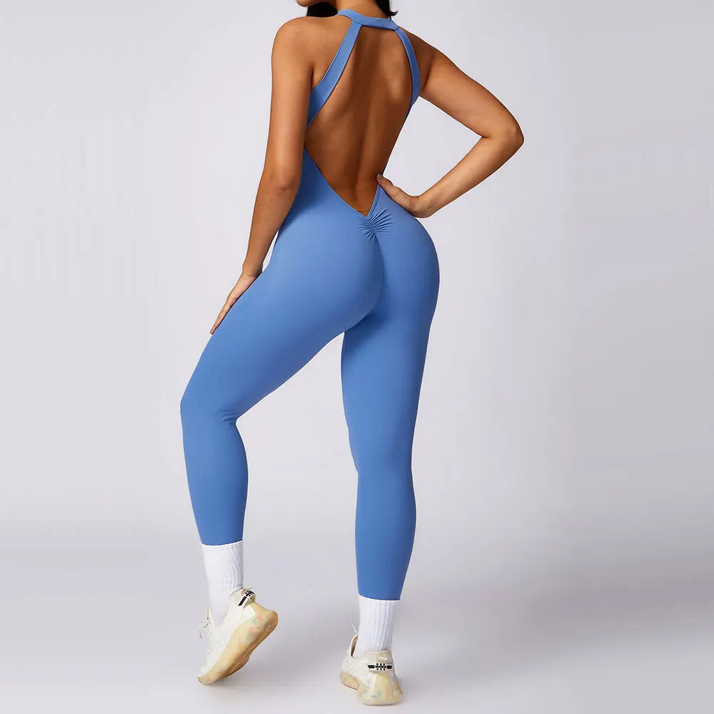 Macacão Fitness Feminino Scrunch Butt – One Piece Sem Manga, Yoga & Treino | Fit Diamond