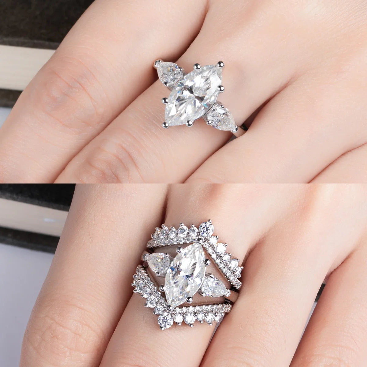 Anel Marquise com Moissanita 4 Quilates em Prata 925 – Cor D VVS1, Design Luxo Feminino