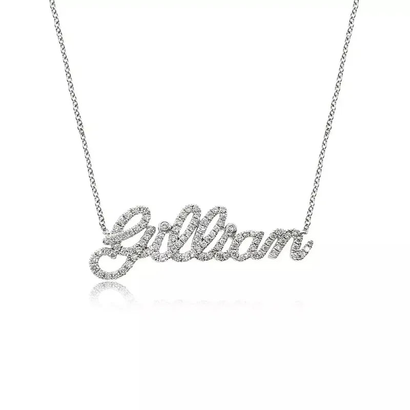 Colar com Nome Personalizado e Letras Cravejadas de Zircônias em Aço Inoxidável Banhado a Ouro 18K