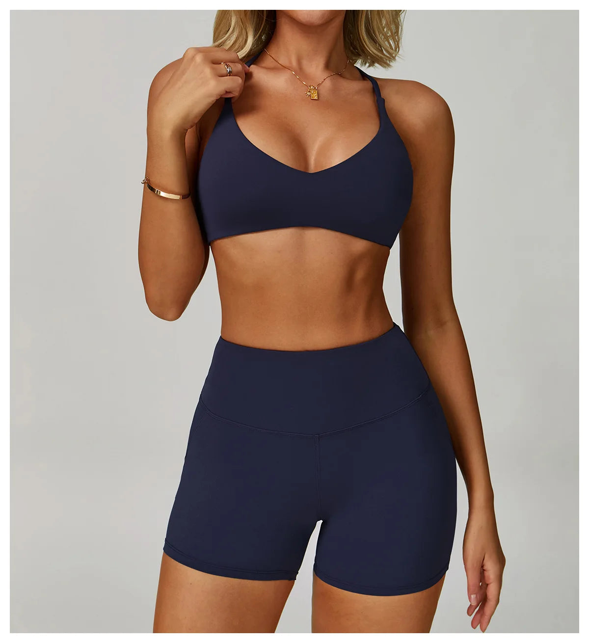 Top Esportivo Feminino Fit Diamond | Cross Shoulder Push Up, Secagem Rápida e Suporte Shockproof