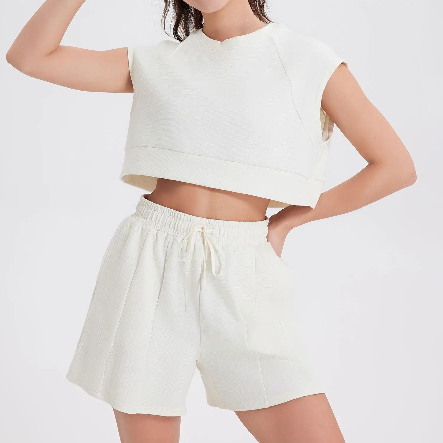 Conjunto Fitness Feminino 2 Peças Fit Diamond – Summer Shorts + Cropped Slim Fit