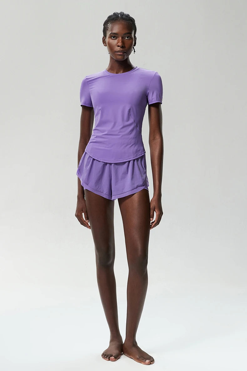 Conjunto Fitness Blusa e Short Feminino 2 Peças Fit Diamond – Summer Shorts + Blusa em Lycra