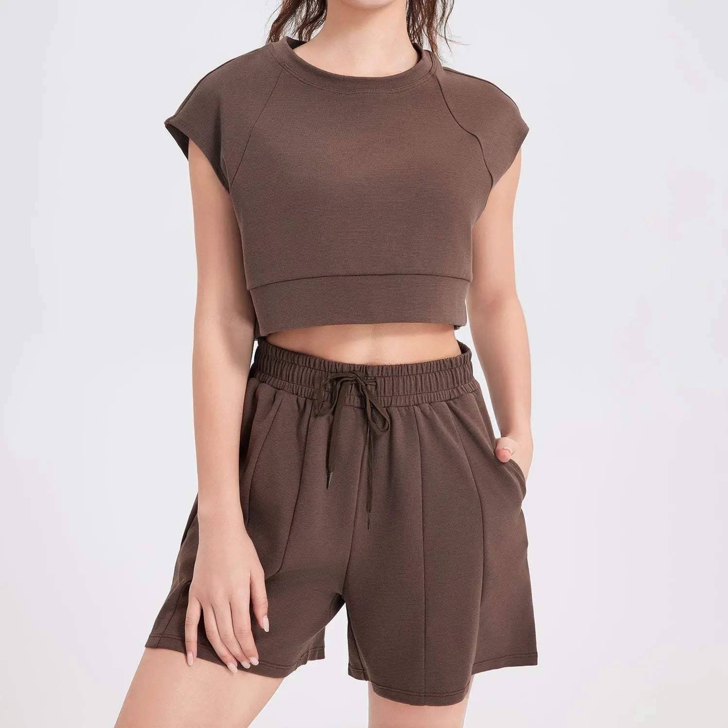 Conjunto Fitness Feminino 2 Peças Fit Diamond – Summer Shorts + Cropped Slim Fit