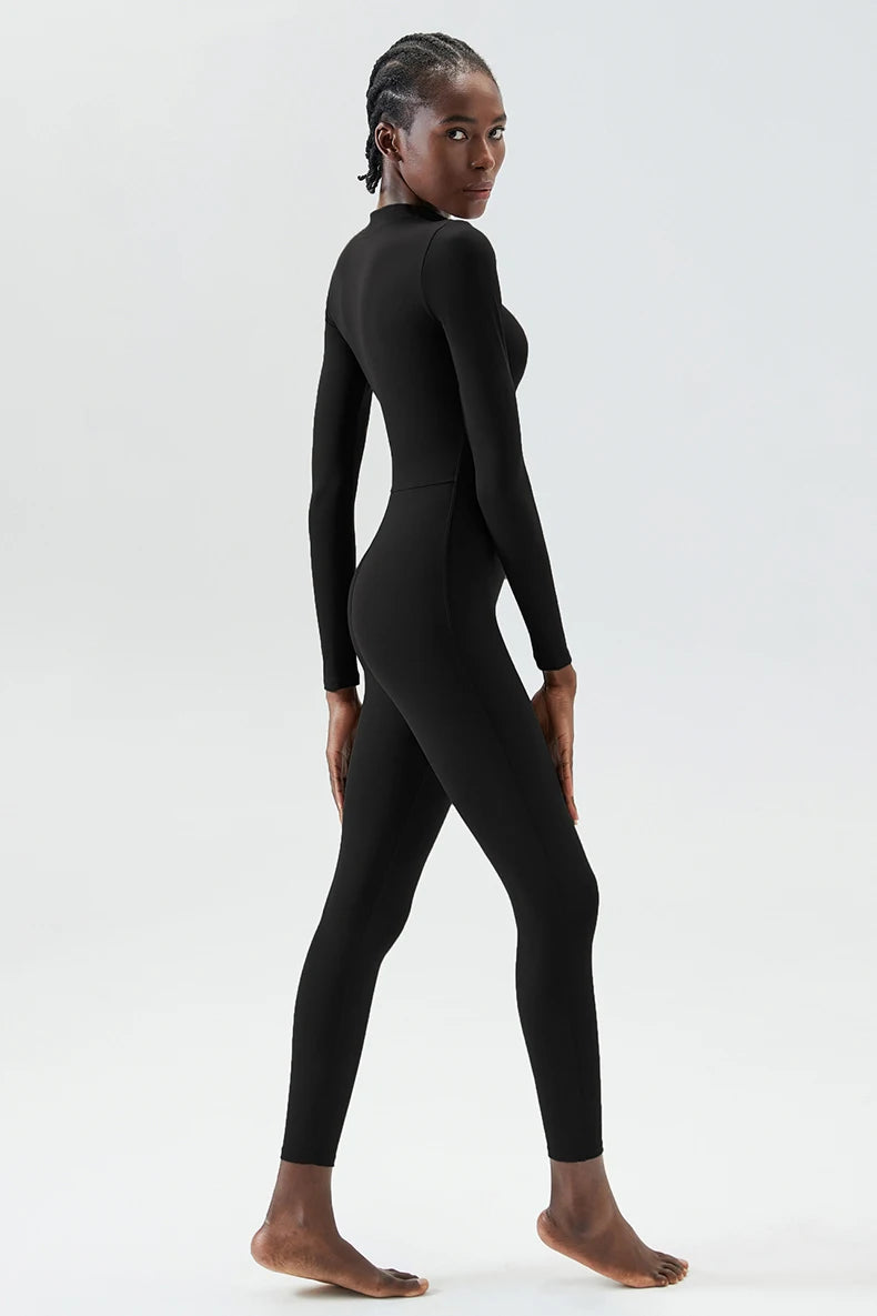 Macacão Fitness Feminino Fit Diamond – Buttery Soft Slim Fit Manga Longa