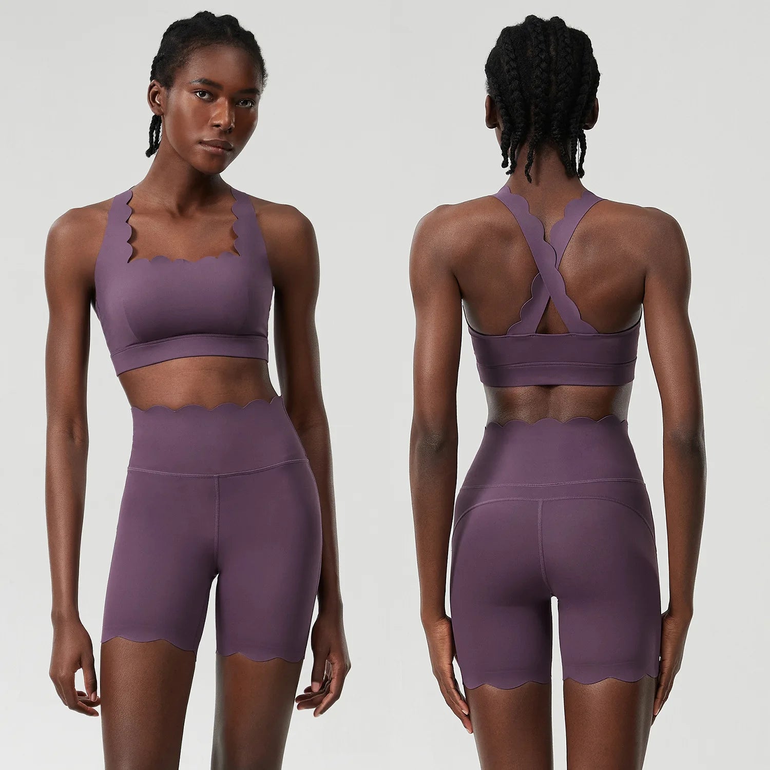 Conjunto Fitness Feminino 2 Peças Fit Diamond – Shorts + Top Slim Fit Respirável