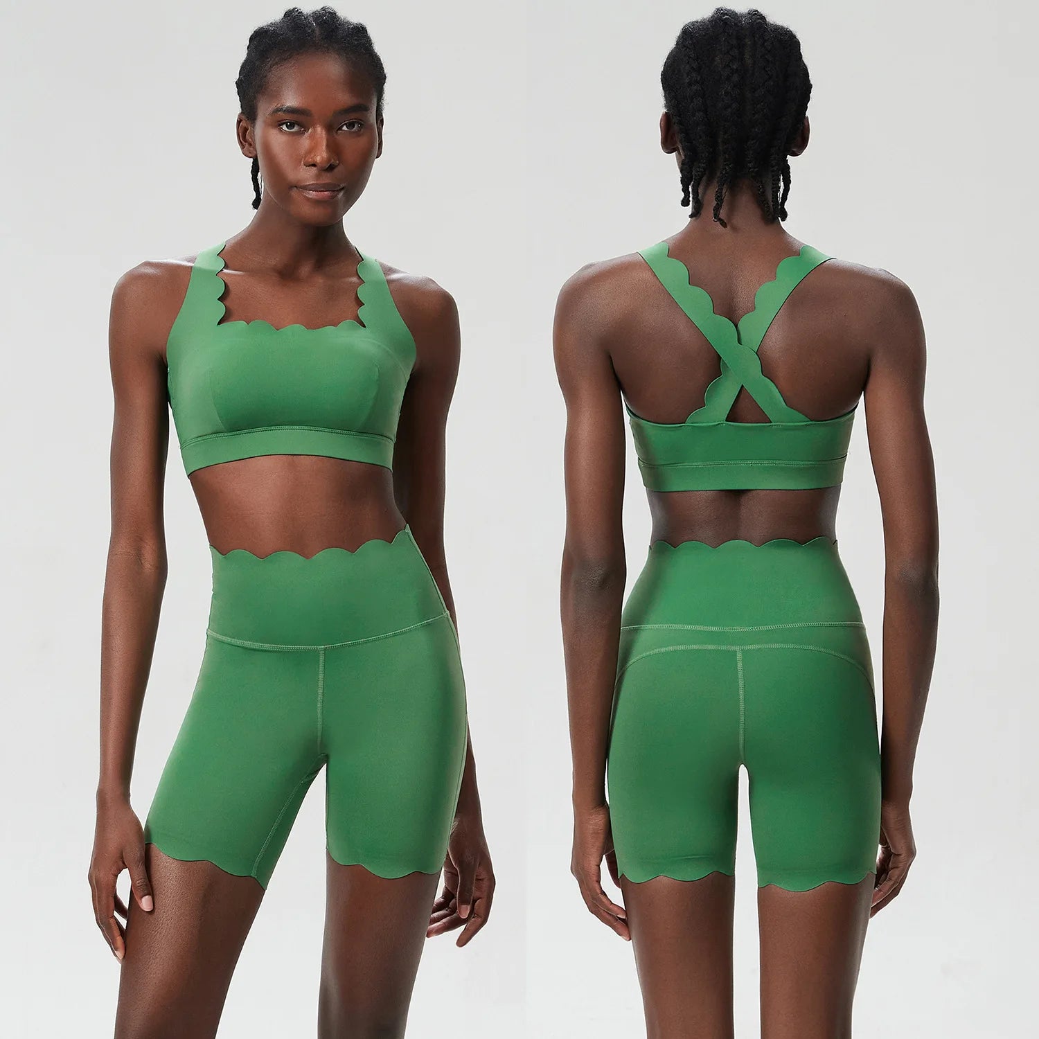 Conjunto Fitness Feminino 2 Peças Fit Diamond – Shorts + Top Slim Fit Respirável