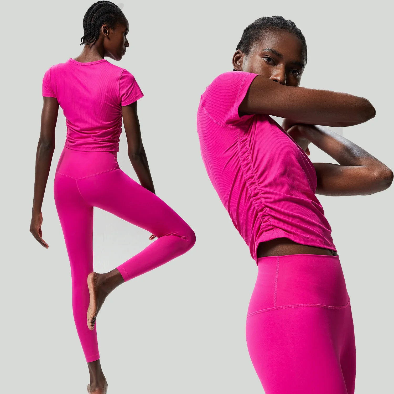 Conjunto Fitness Diamond Quick Dry 2 Peças Camiseta Cropped + Calça Legging - Leveza, Estilo e Praticidade