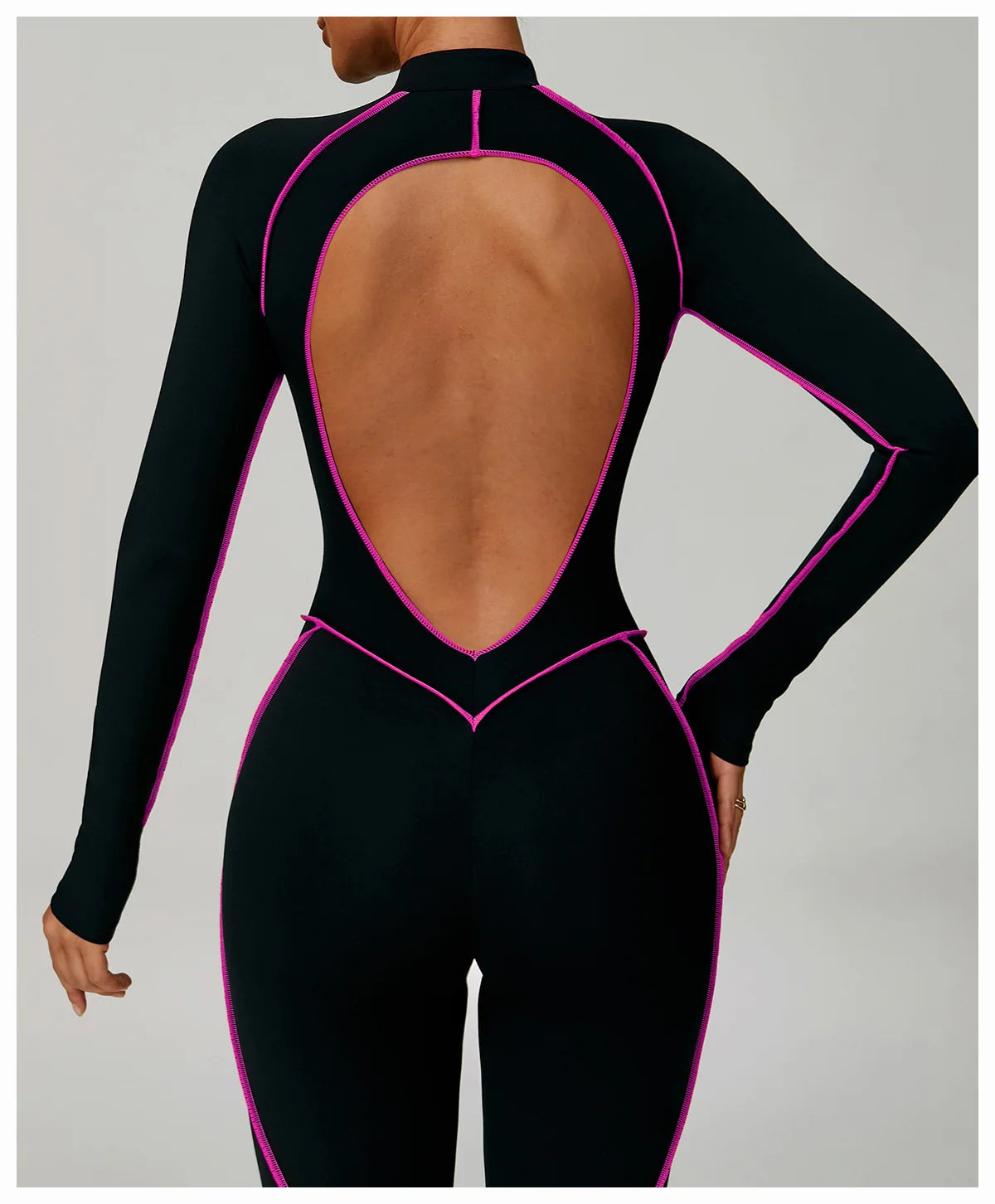 Macacão Fitness Feminino Curto com Manga Longa e Zíper – One Piece | Fit Diamond