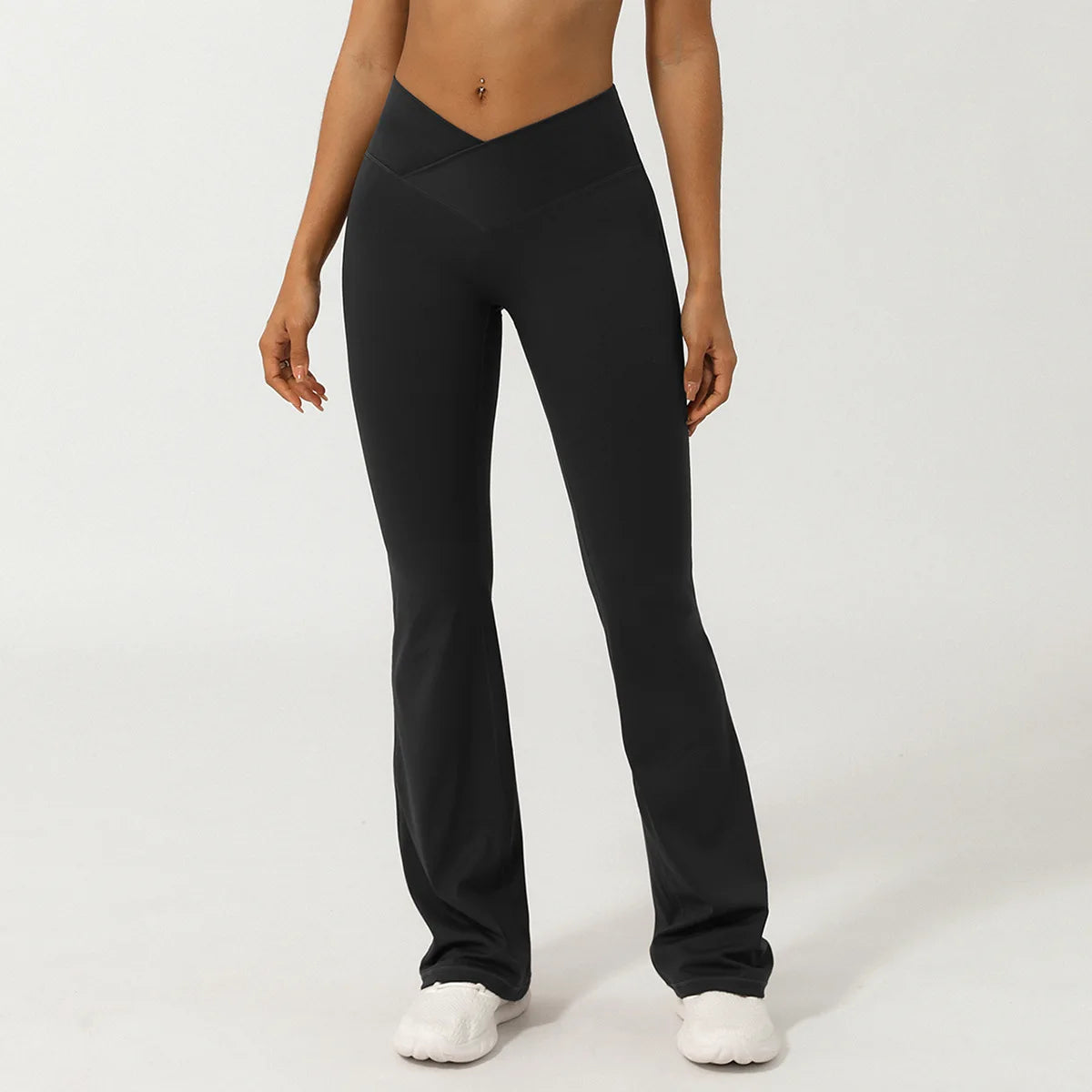 Calça Flare Cross Waist – Cintura Transpassada, Levanta Bumbum, Ideal para Yoga e Academia