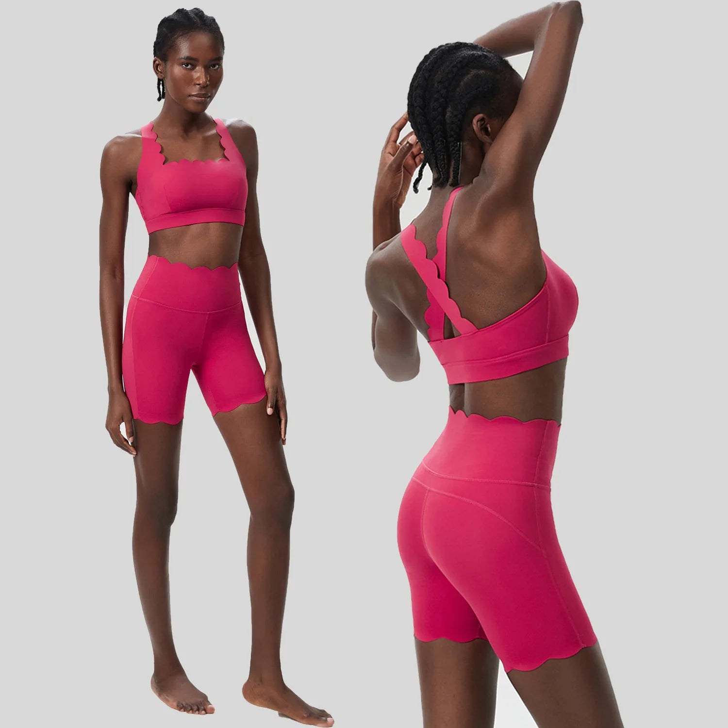 Conjunto Fitness Feminino 2 Peças Fit Diamond – Shorts + Top Slim Fit Respirável