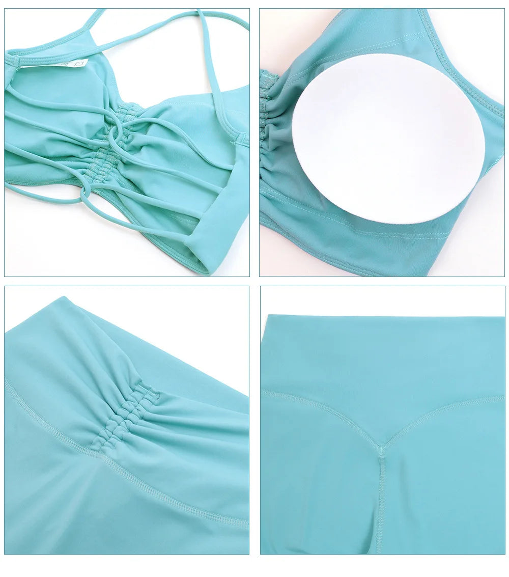 Conjunto Fit Diamond Seamless 2 Peças Top Cropped sem Costura e Calça Legging