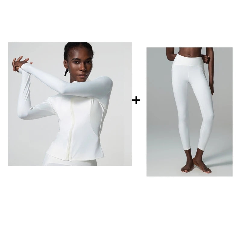 Conjunto Fitness Feminino 2 ou 3 Peças Fit Diamond – Top + Legging + Jaqueta Slim Fit