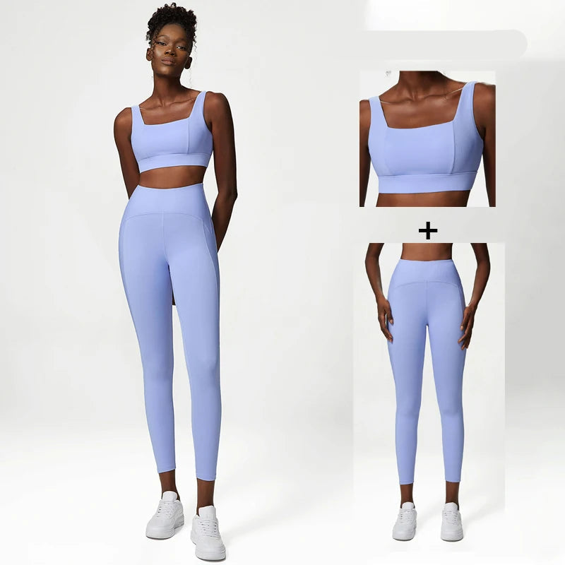 Conjunto Fitness Feminino 2 ou 3 Peças Fit Diamond – Top + Legging + Jaqueta Slim Fit
