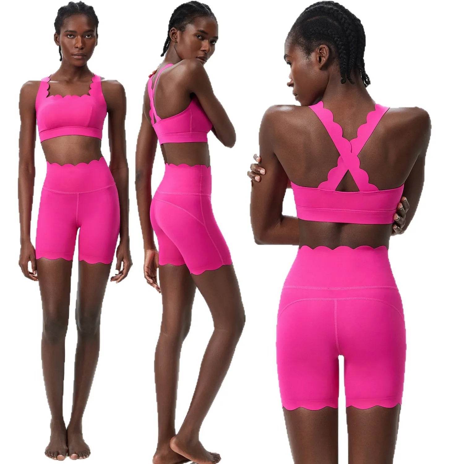 Conjunto Fitness Feminino 2 Peças Fit Diamond – Shorts + Top Slim Fit Respirável