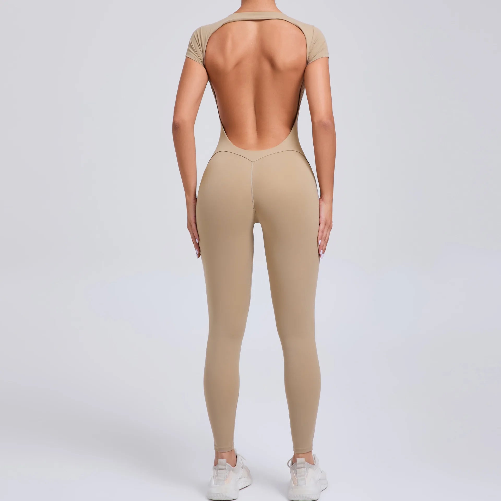 Macacão Fitness Feminino One Piece – Manga Curta, Modelagem Push Up, Yoga & Treino Fit Diamond