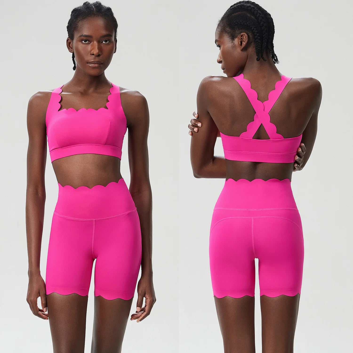 Conjunto Fitness Feminino 2 Peças Fit Diamond – Shorts + Top Slim Fit Respirável