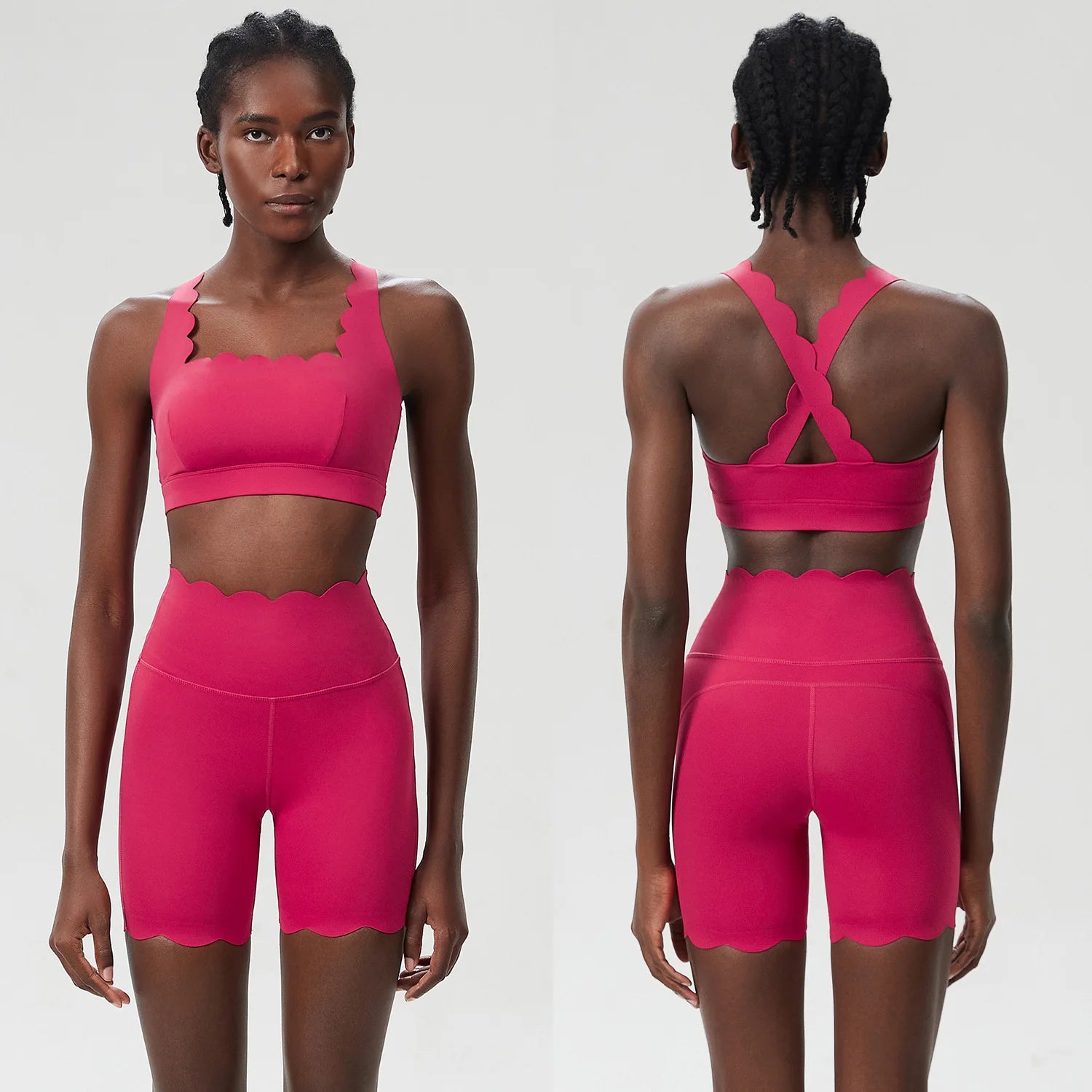 Conjunto Fitness Feminino 2 Peças Fit Diamond – Shorts + Top Slim Fit Respirável