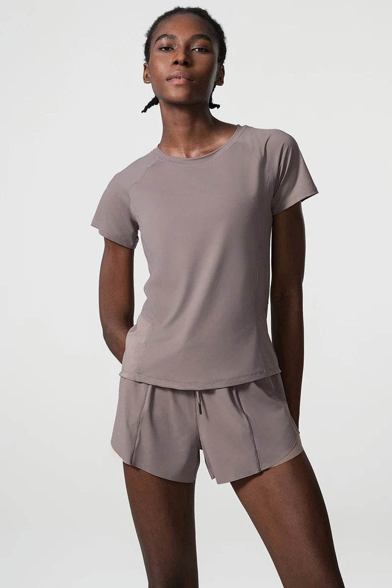 Conjunto Fitness Feminino 2 Peças Fit Diamond – Summer Loose Shorts + Blusa