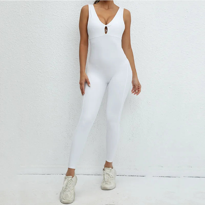 Macacão Fitness Feminino Sem Manga Costas Abertas – One Piece Yoga | Fit Diamond
