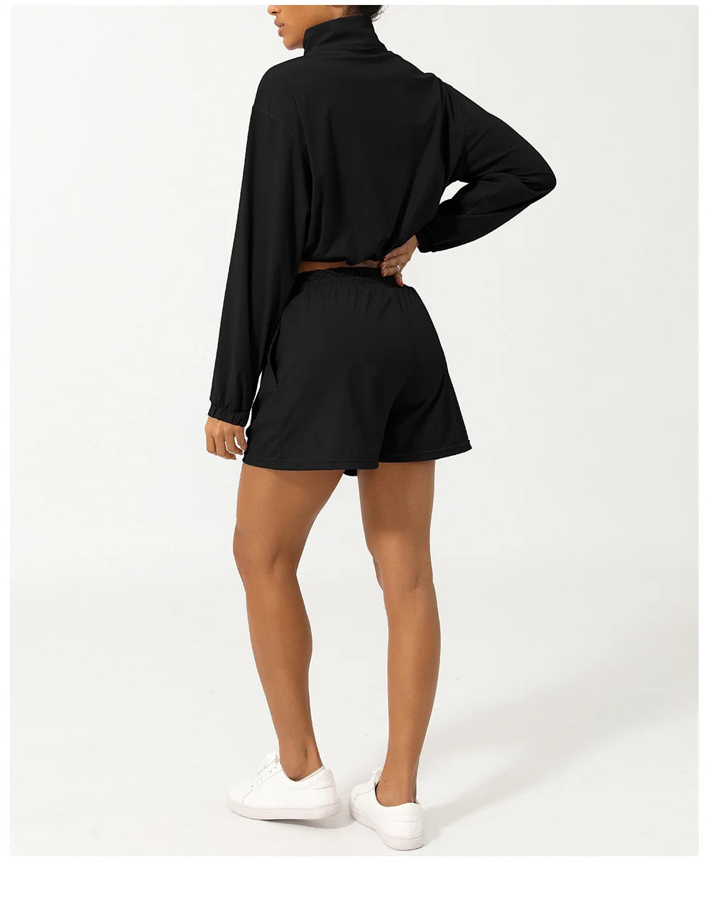 Conjunto Fitness Feminino Fit Diamonds Outdoor — Top Manga Longa + Legging com Bolsos e Secagem Rápida