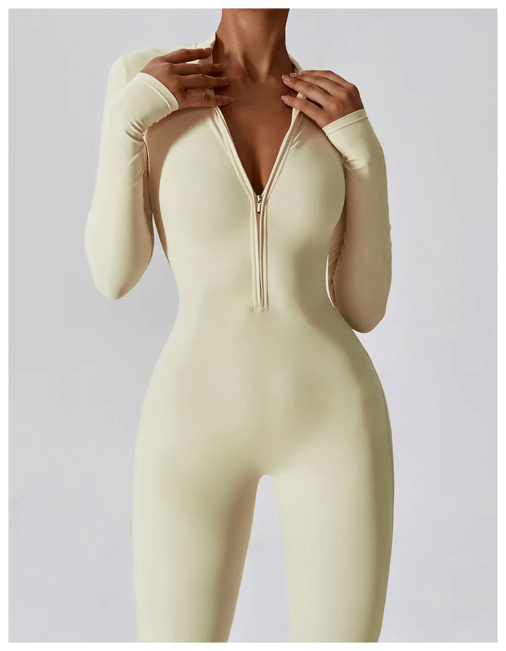 Macacão Fitness Feminino Manga Longa com Zíper – Push Up One Piece | Fit Diamond