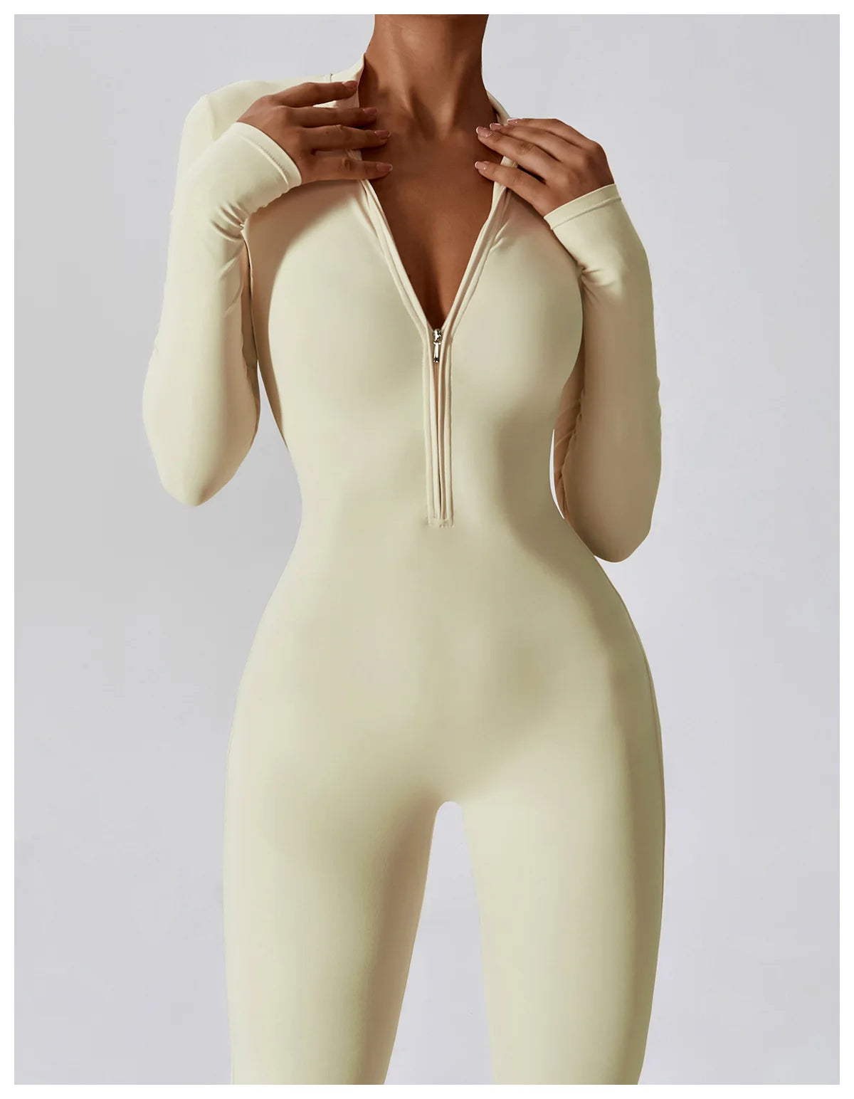 Macacão Fitness Feminino Manga Longa com Zíper – Push Up One Piece | Fit Diamond