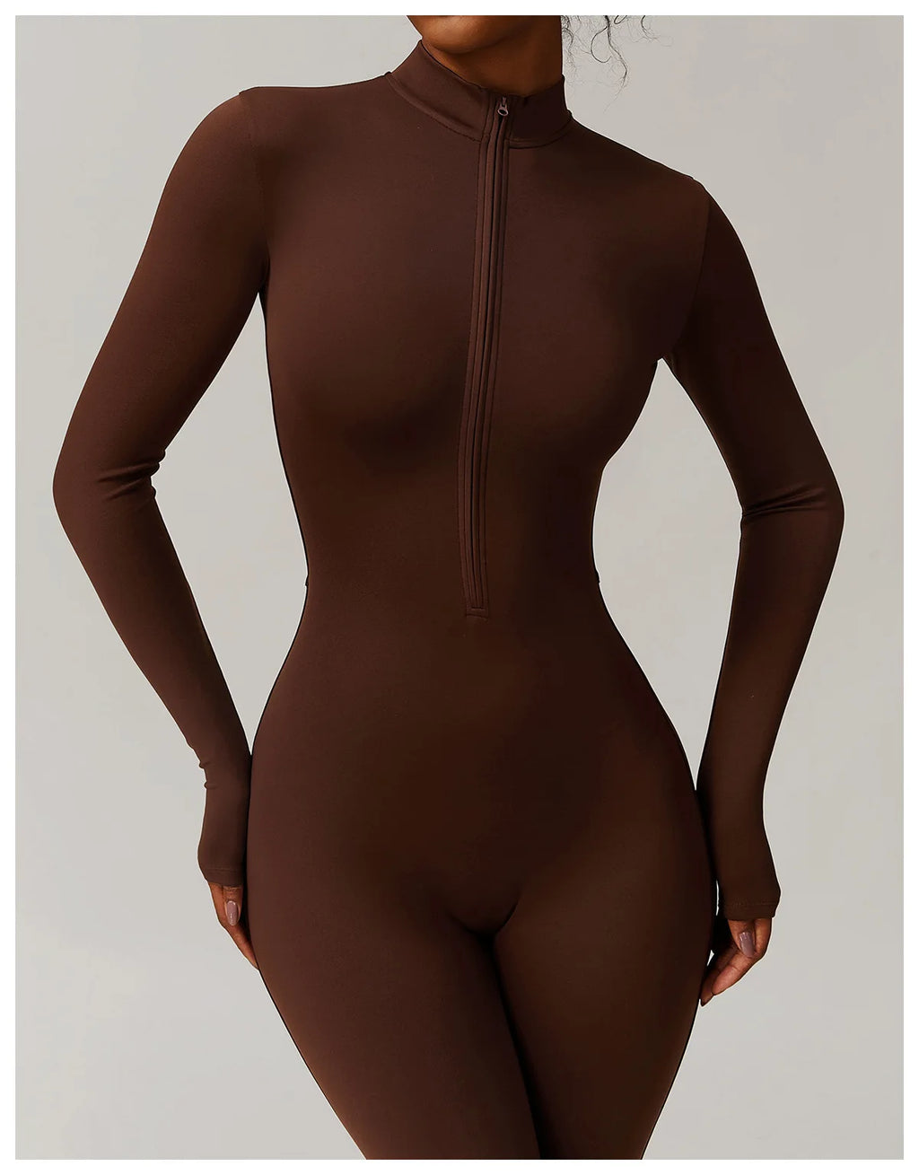 Macacão Fitness Feminino Manga Longa Inverno com Zíper – Push Up One Piece | Fit Diamond
