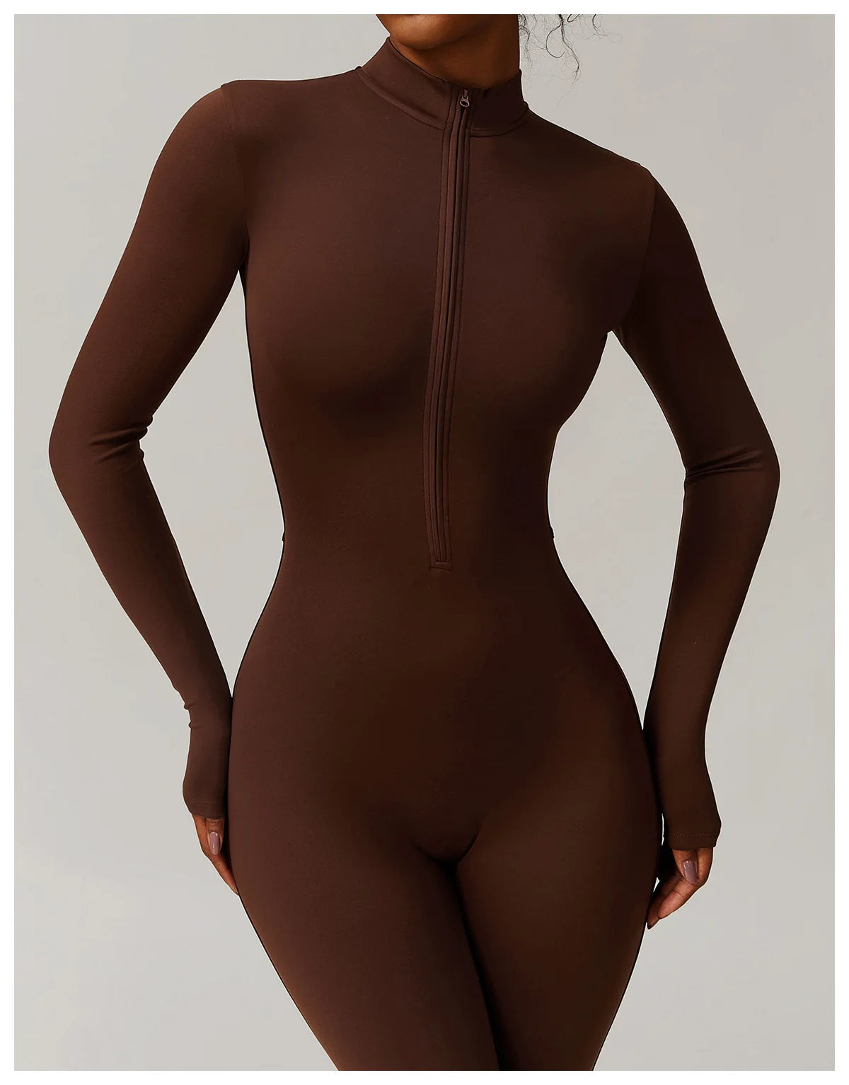 Macacão Fitness Feminino Manga Longa Inverno com Zíper – Push Up One Piece | Fit Diamond